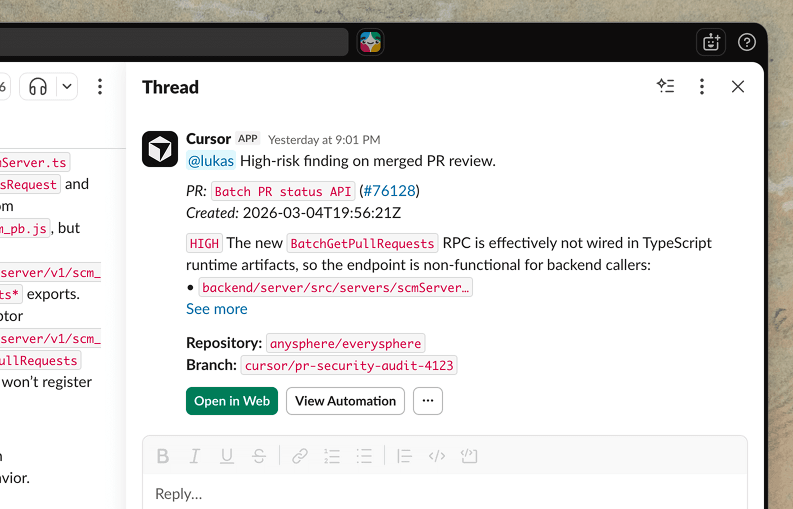 Security review automation